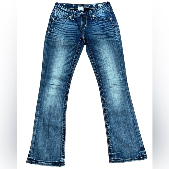 Miss Me - Womens EasyFlo Embroidered Rhinestone Jeans Sz 28W - Picture 3 of 9